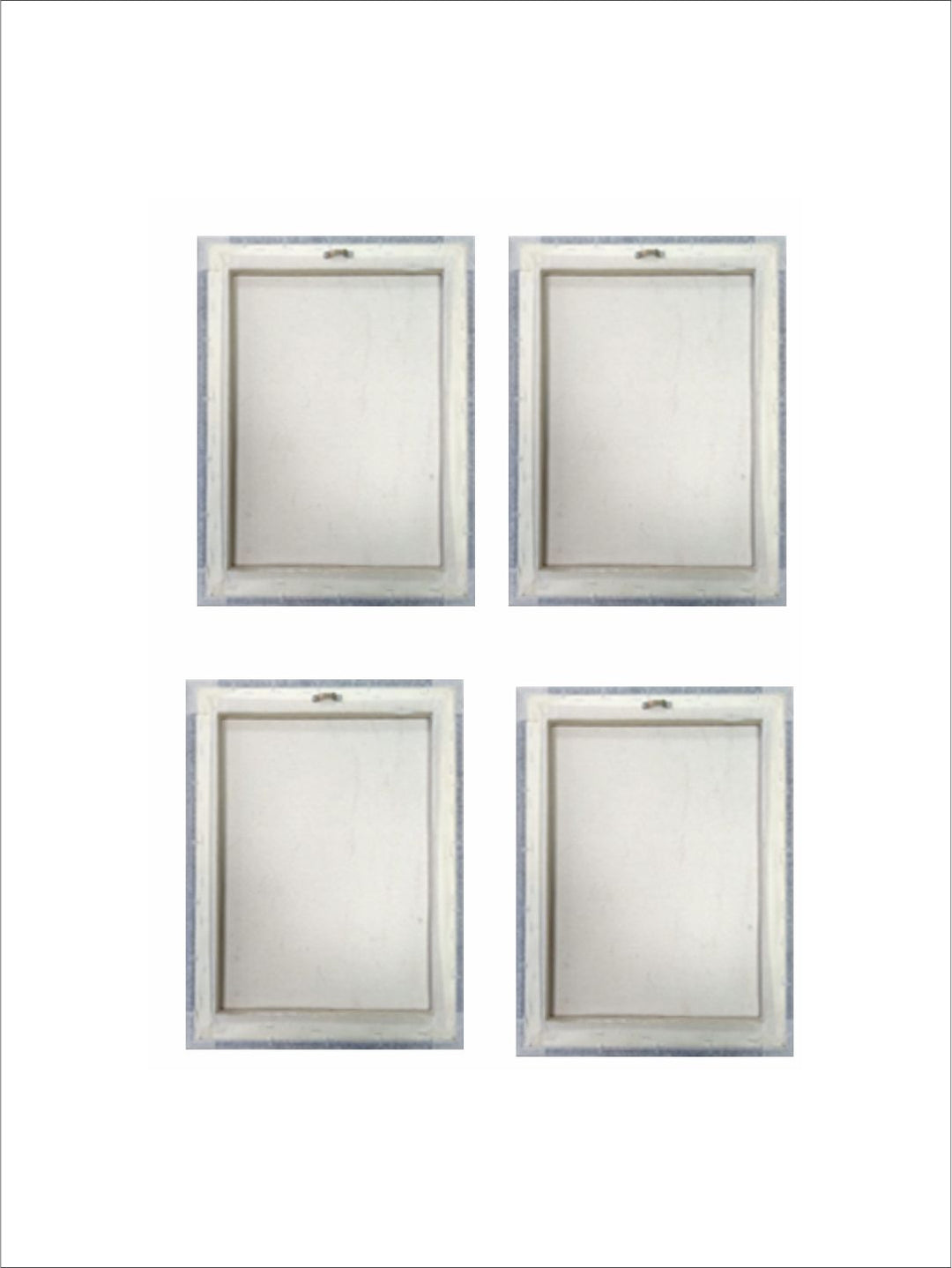"Set of 4 White & Red Flower & Leaves Printed Canvas Wall Art''