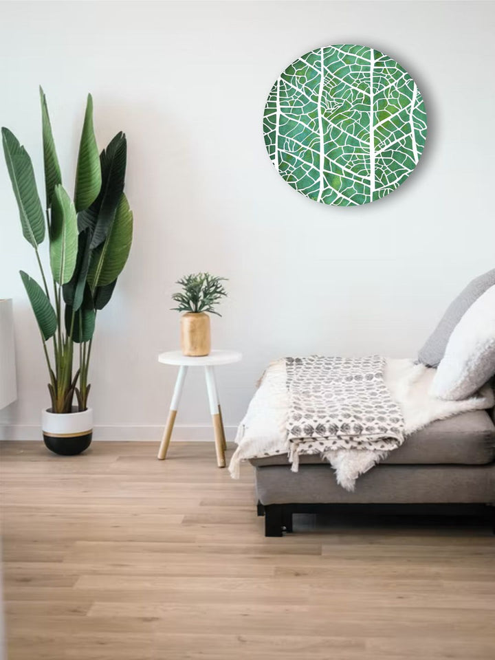 " Green & White Abstract Painting Wall Art''
