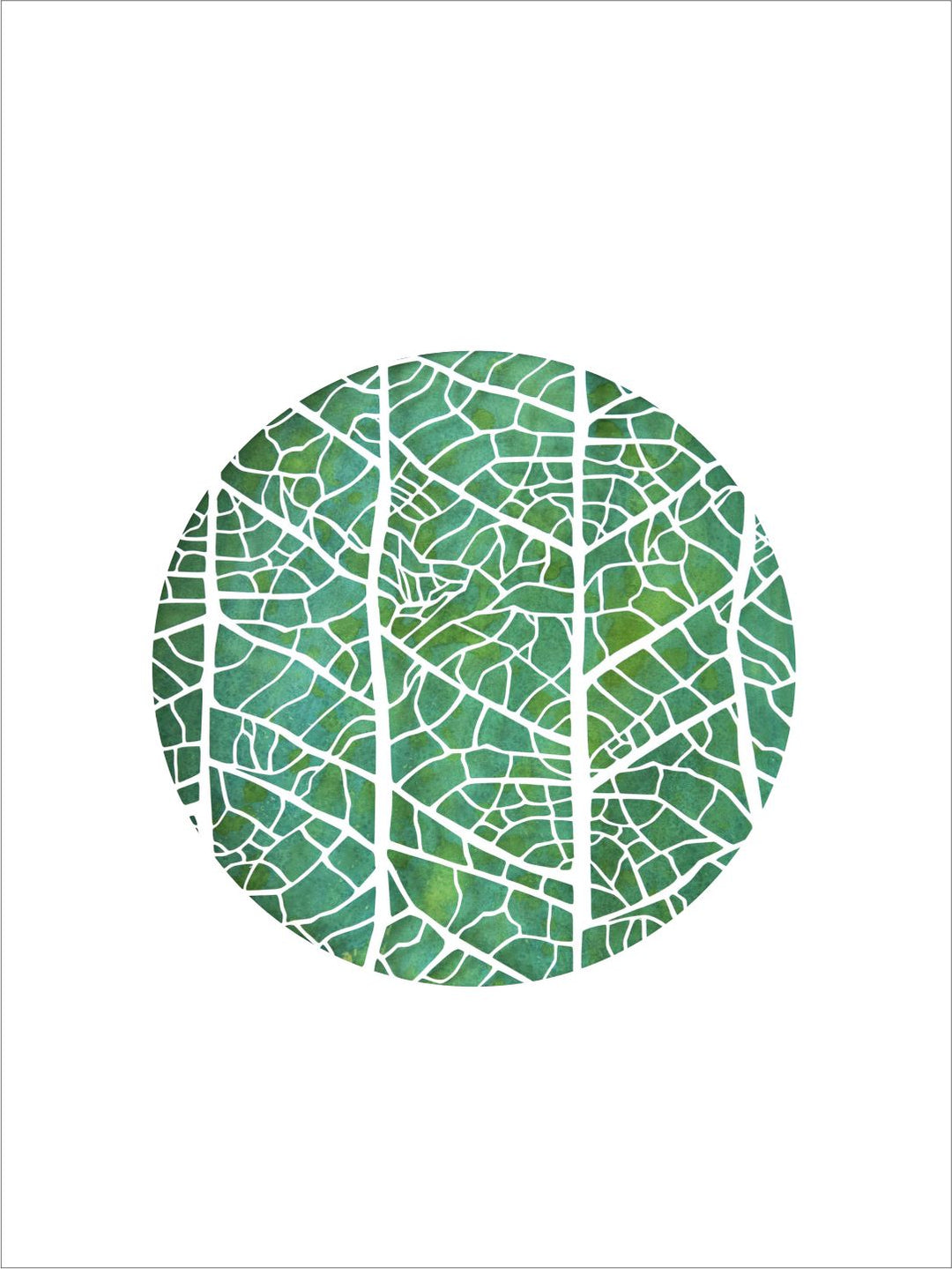 " Green & White Abstract Painting Wall Art''