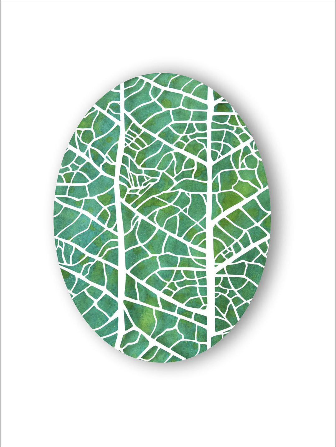 " Green & White Abstract Painting Wall Art''
