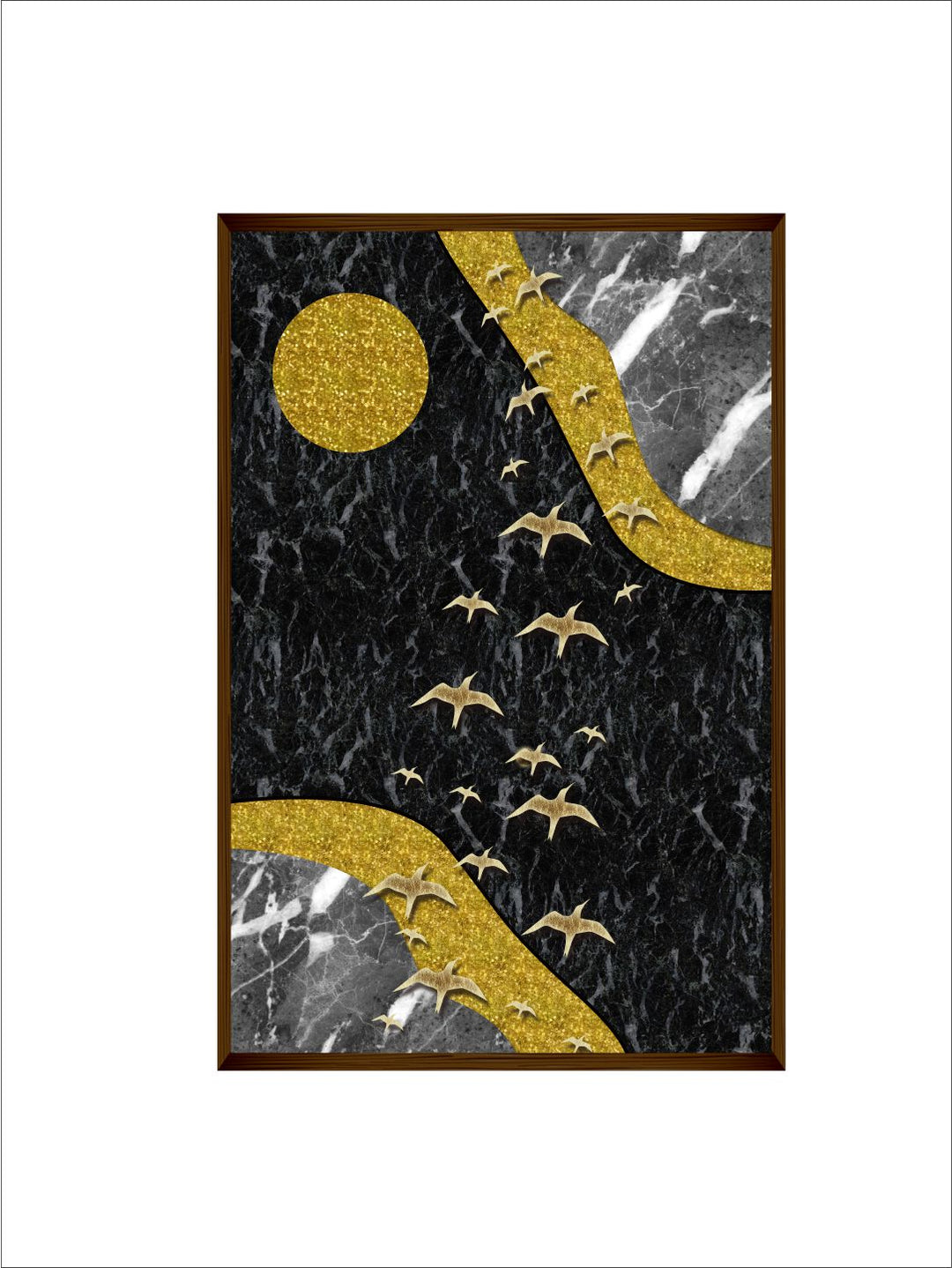 "Black Abstract Painting Framed Wall Art "