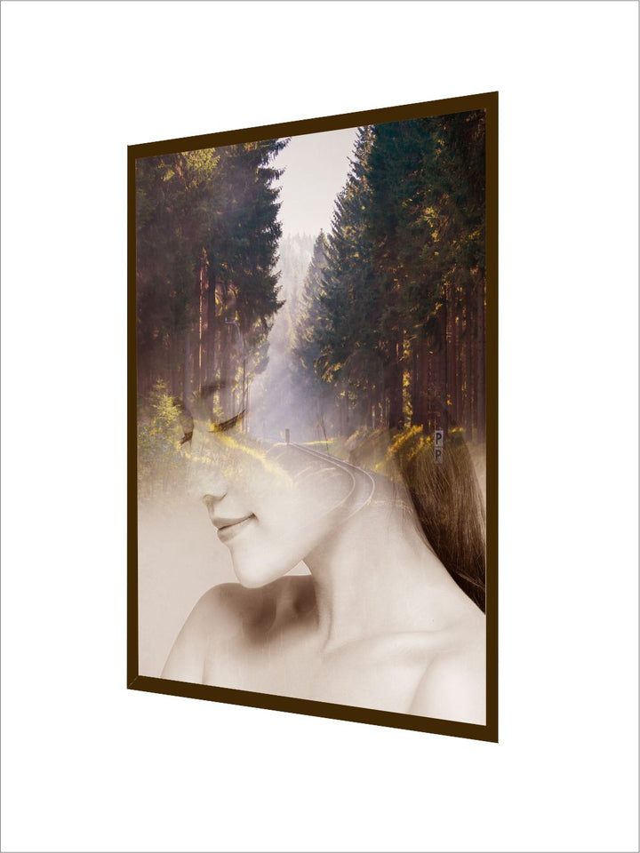 "Green  White Abstract Printed Framed Wall Art "