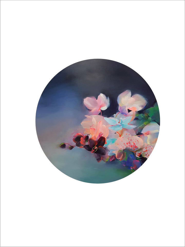 "Blue & Pink Abstract Framed Wall Painting''