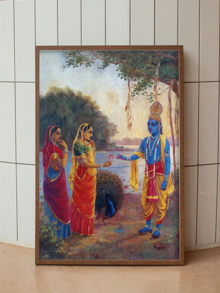 "Krishna and Radha Painting Wall Art''