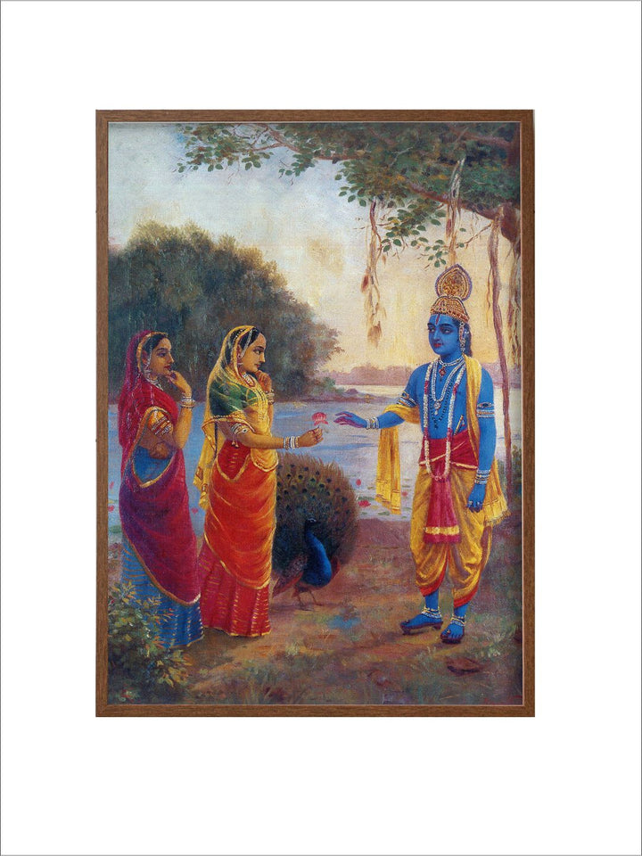 "Krishna and Radha Painting Wall Art''