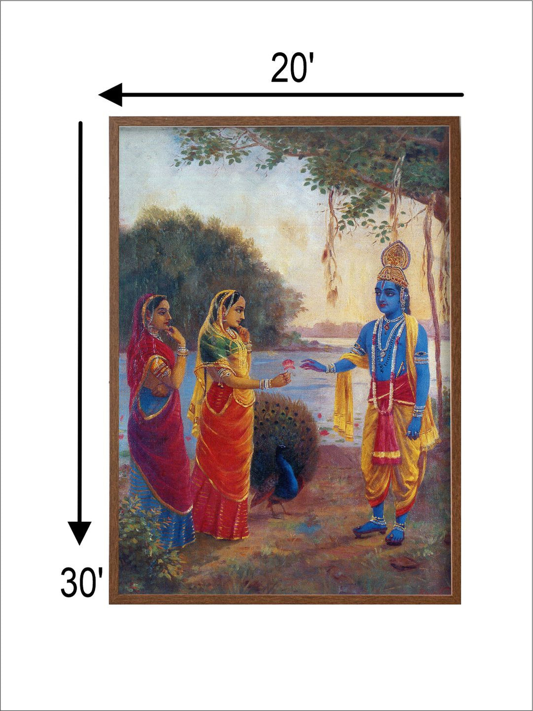 "Krishna and Radha Painting Wall Art''