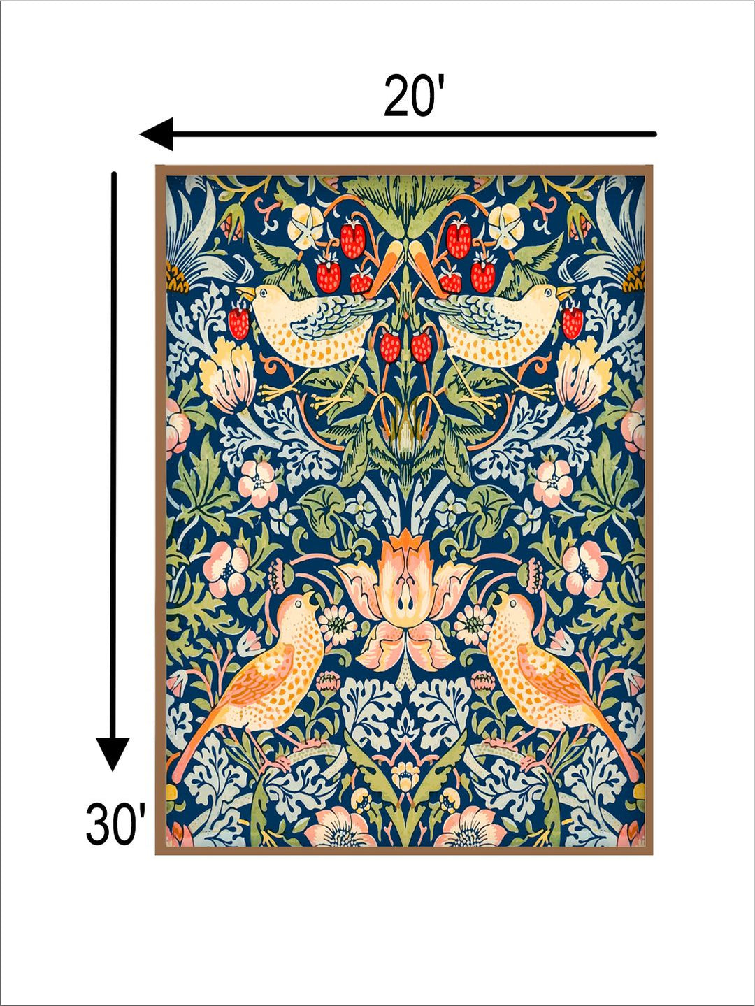 "Indian Floral Printed Framed Wall Art''