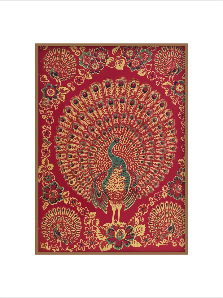 "Indian Peacock Painting Canvas Wall Art''