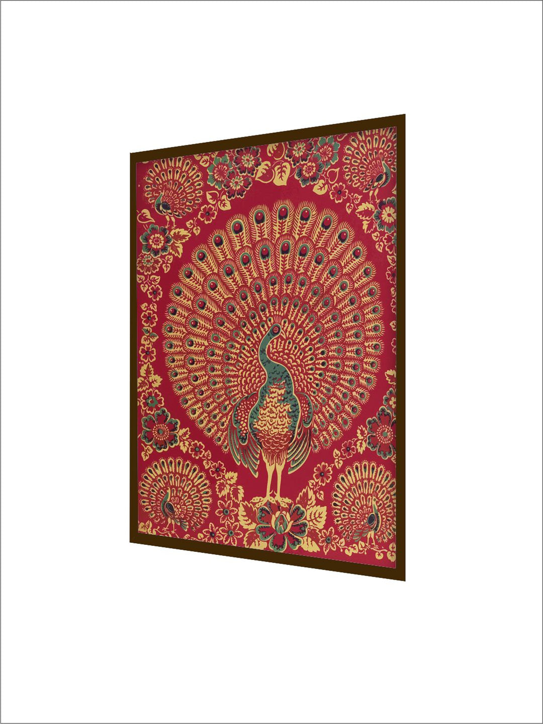 "Indian Peacock Painting Canvas Wall Art''
