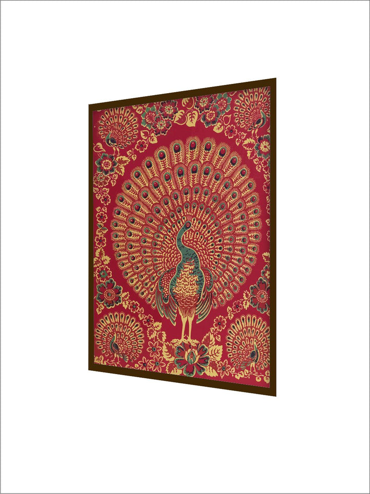 "Indian Peacock Painting Canvas Wall Art''