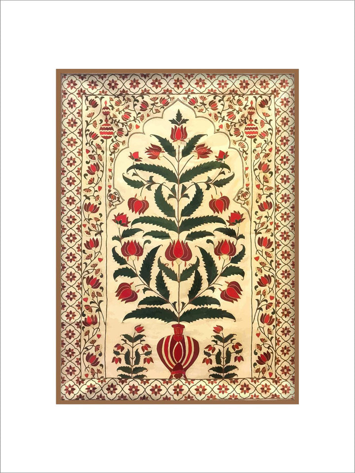 "Beige & Red Painting Canvas Wall Art''