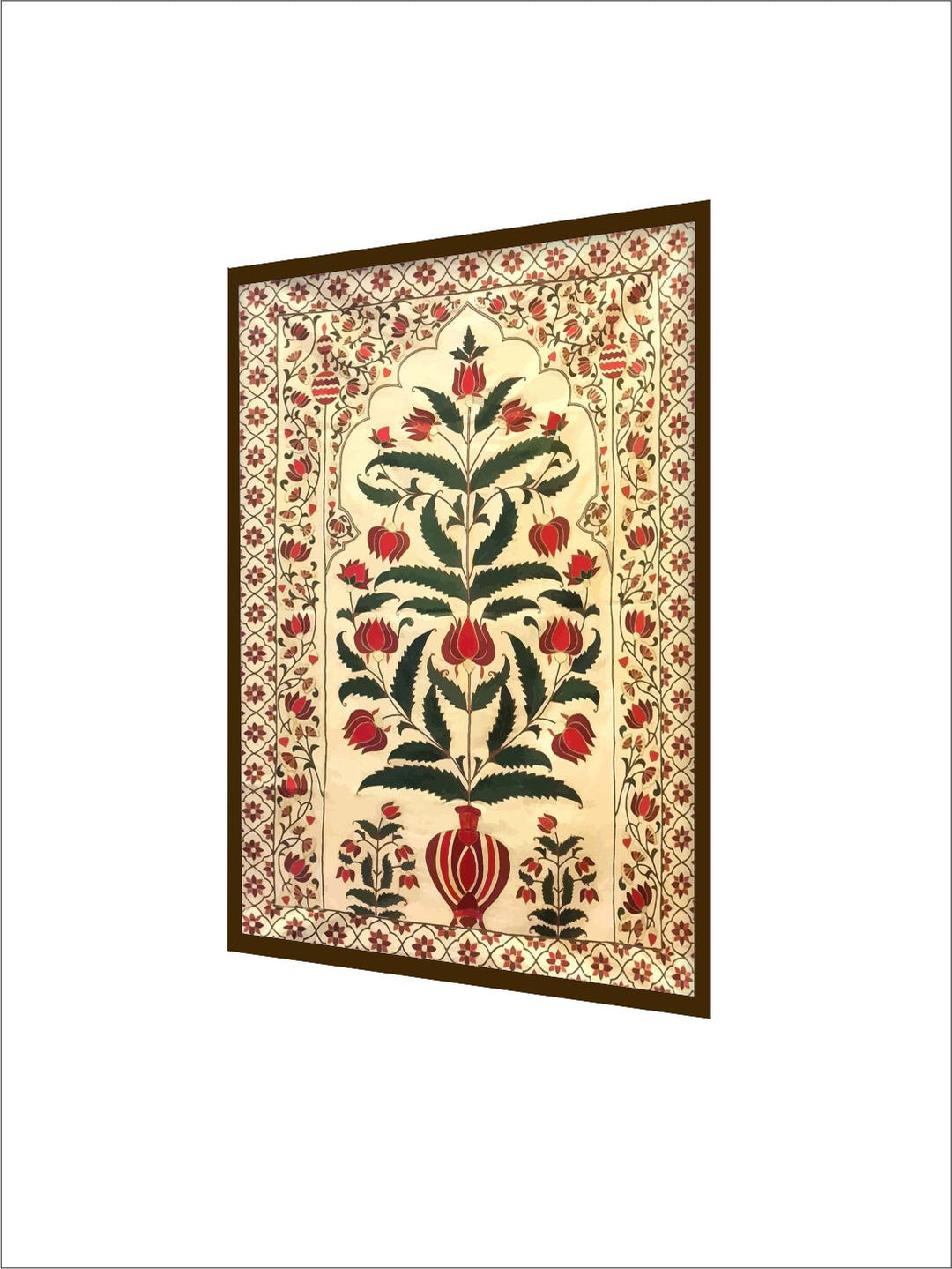 "Beige & Red Painting Canvas Wall Art''