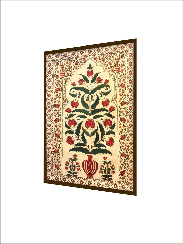 "Beige & Red Painting Canvas Wall Art''