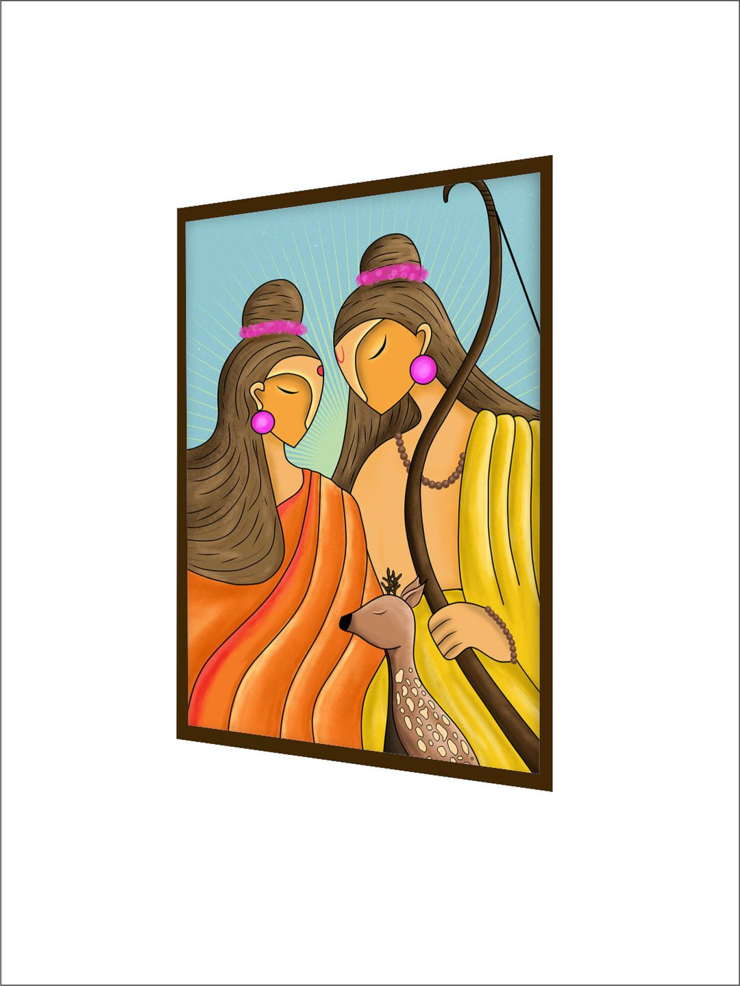 "Shri Ram & Sita Printed Wall Art''