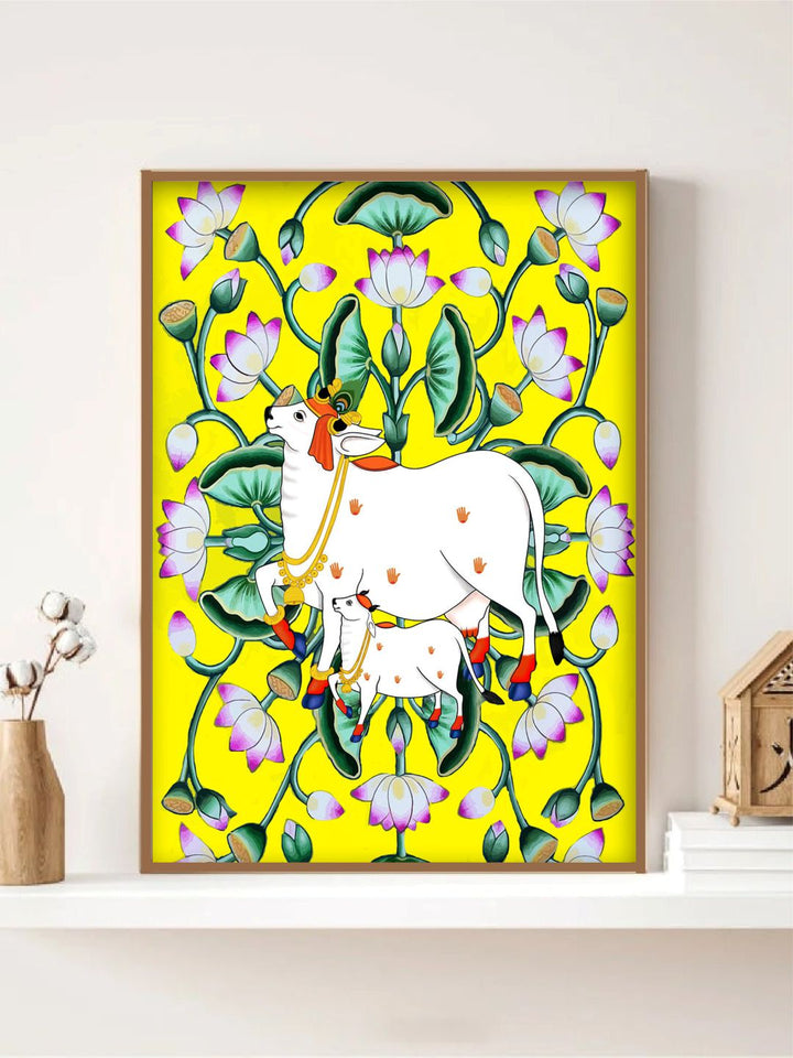 "Pichwai Painted Framed Wall Art''