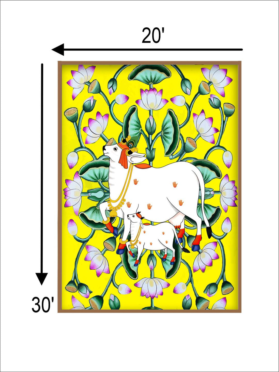 "Pichwai Painted Framed Wall Art''