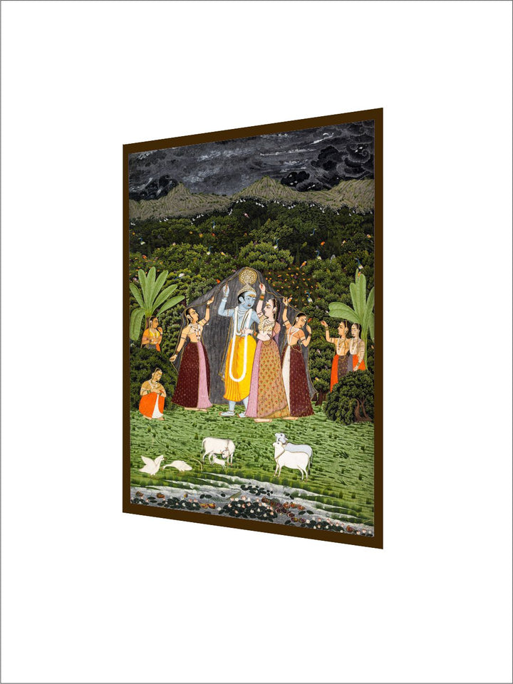 "Lord Krishna and Radha Painting Canvas Wall Art''
