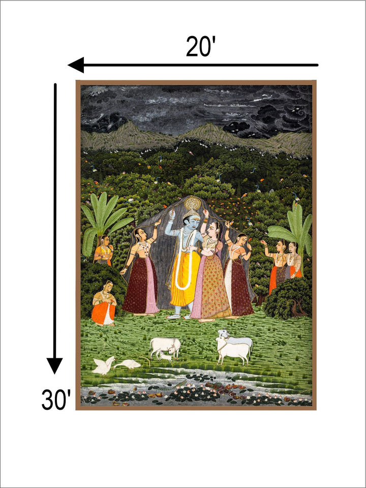 "Lord Krishna and Radha Painting Canvas Wall Art''