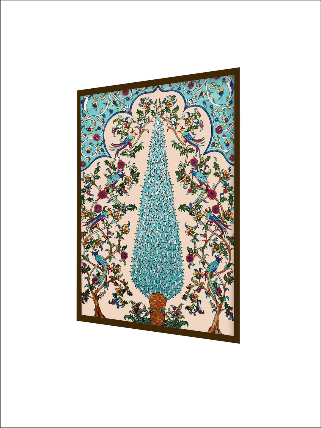 "Mughal & Floral Printed Framed Wall Art''