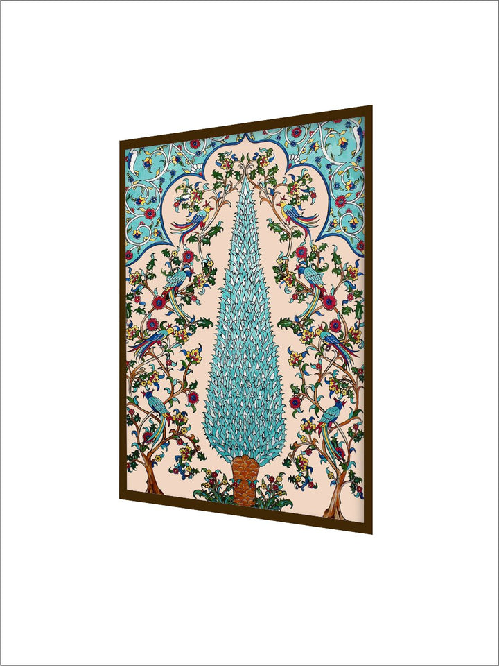 "Mughal & Floral Printed Framed Wall Art''