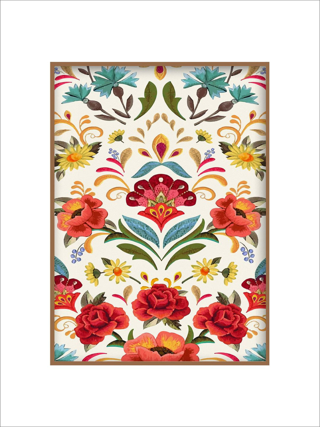 "Indian Folk Art Printed Framed Wall Art''