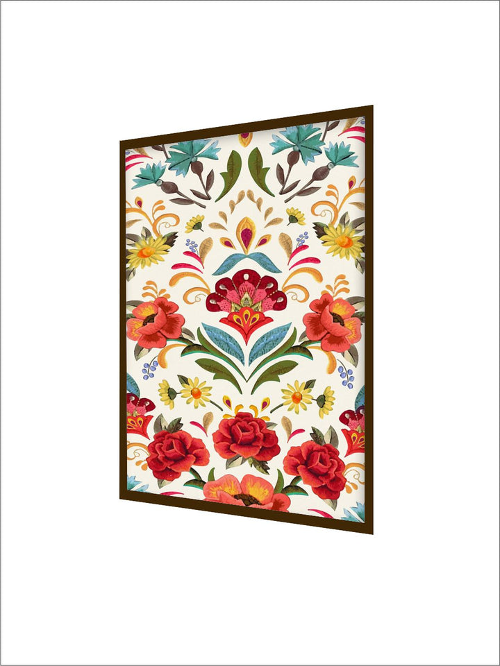 "Indian Folk Art Printed Framed Wall Art''