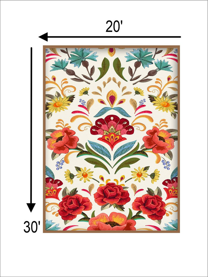 "Indian Folk Art Printed Framed Wall Art''