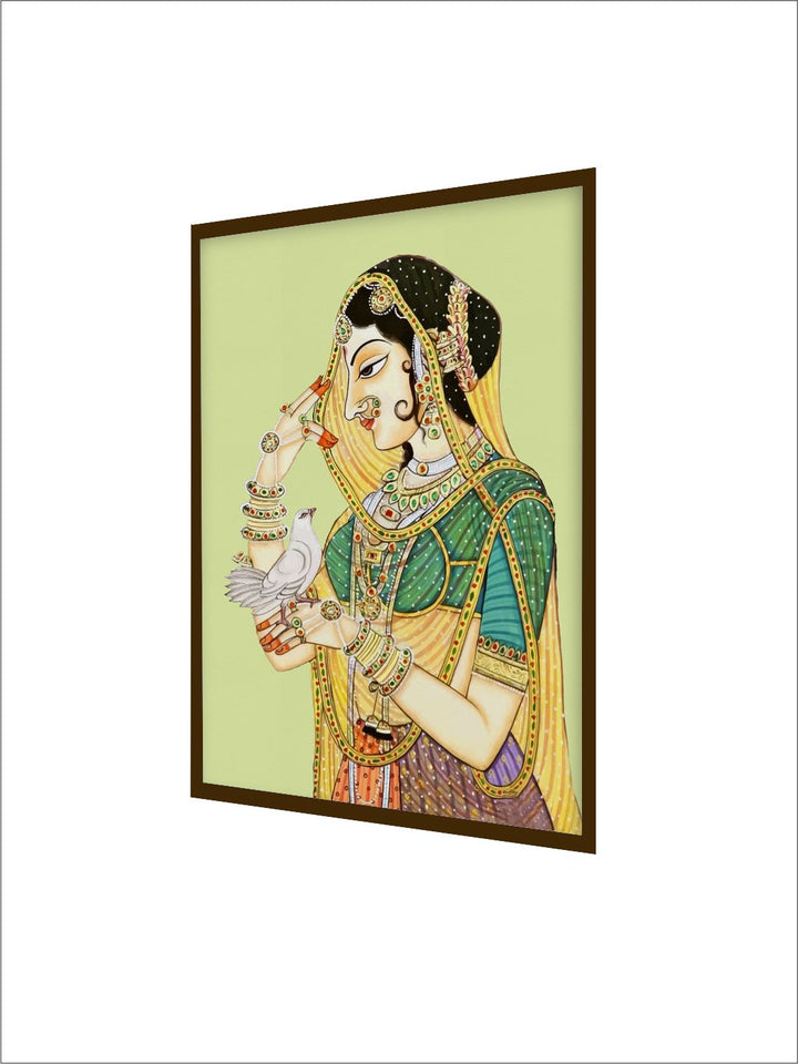 "Royal Princess With Pigeon Painting Wall Art''