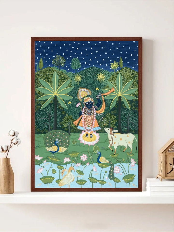 "Pichwai Shrinathji Painting Canvas Wall Art''