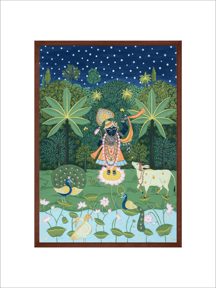 "Pichwai Shrinathji Painting Canvas Wall Art''