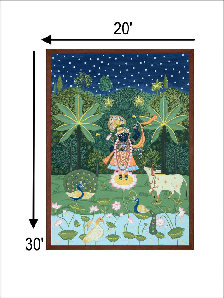 "Pichwai Shrinathji Painting Canvas Wall Art''