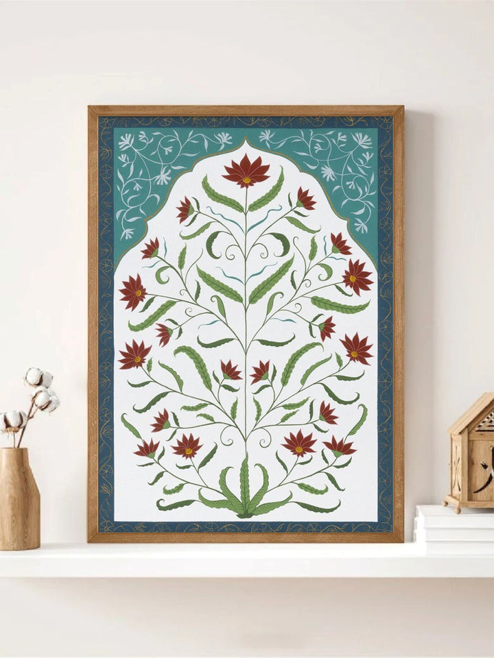 "Indian Folk Art Painting Framed Wall Art''