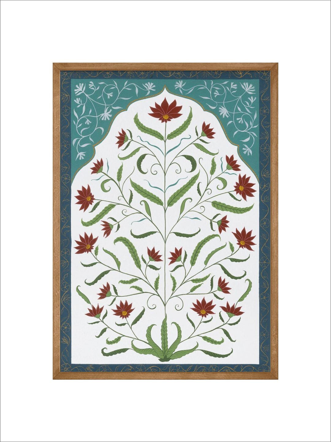 "Indian Folk Art Painting Framed Wall Art''
