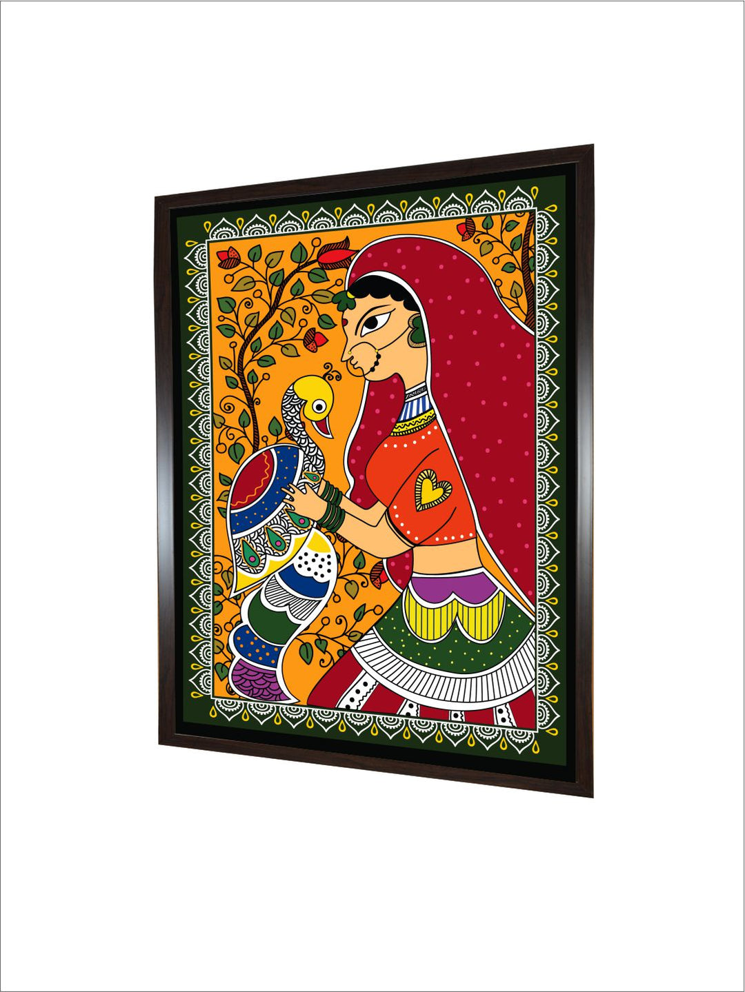 "Madhubani Printed Framed Wall Art''