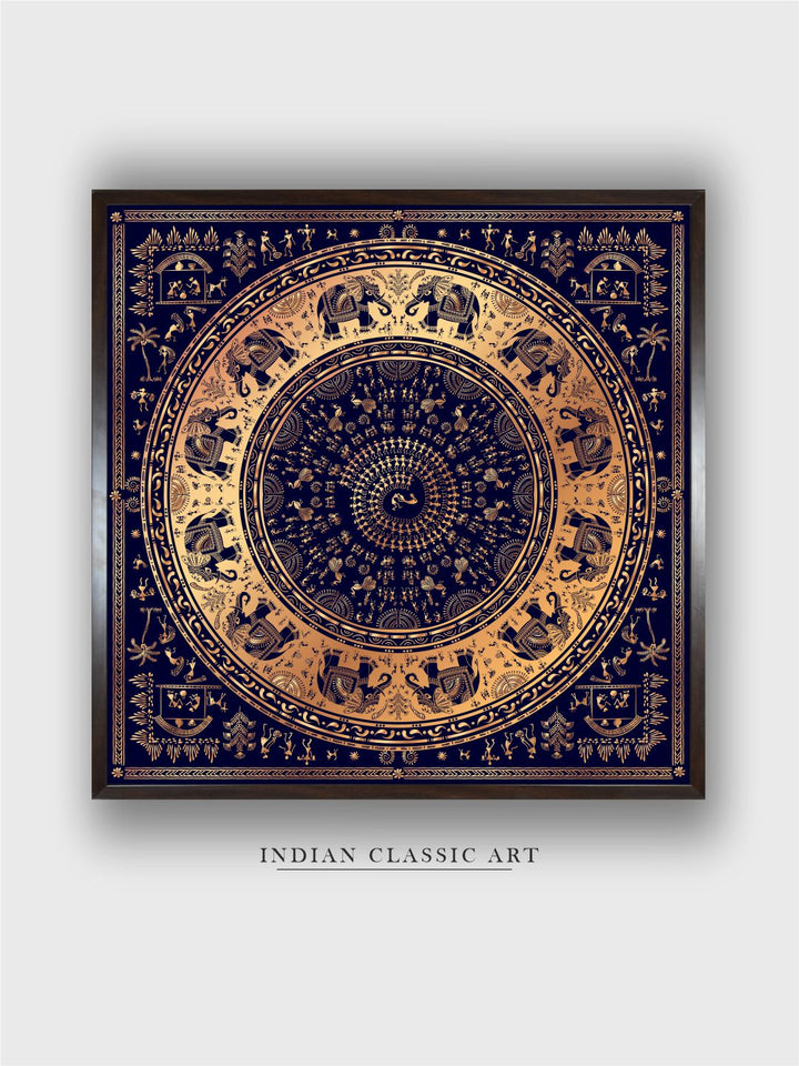 "Warli Tribal Painting Canvas Wall Art''