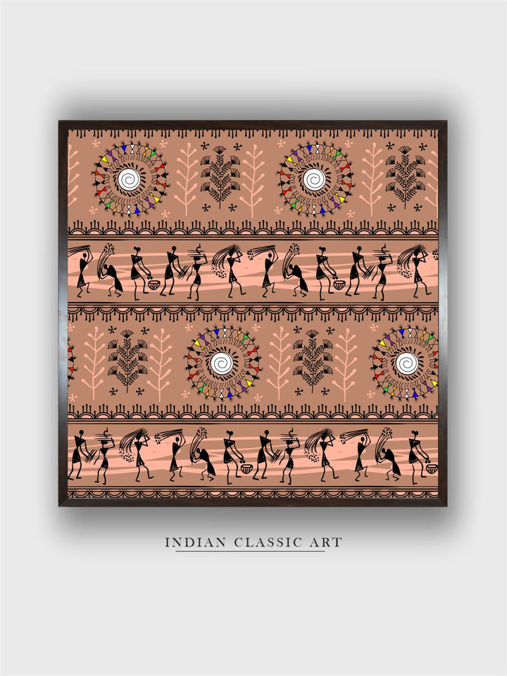 "Warli Tribal Painting Wall Art''