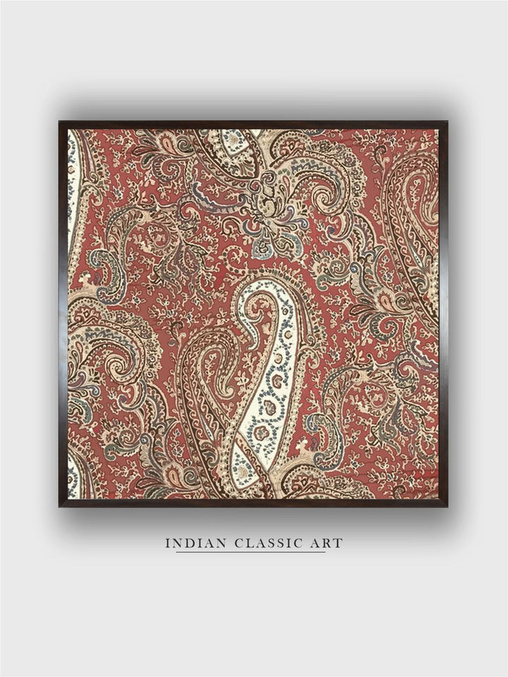 "Madhubani Kalamkari Printed Framed Wall Art''