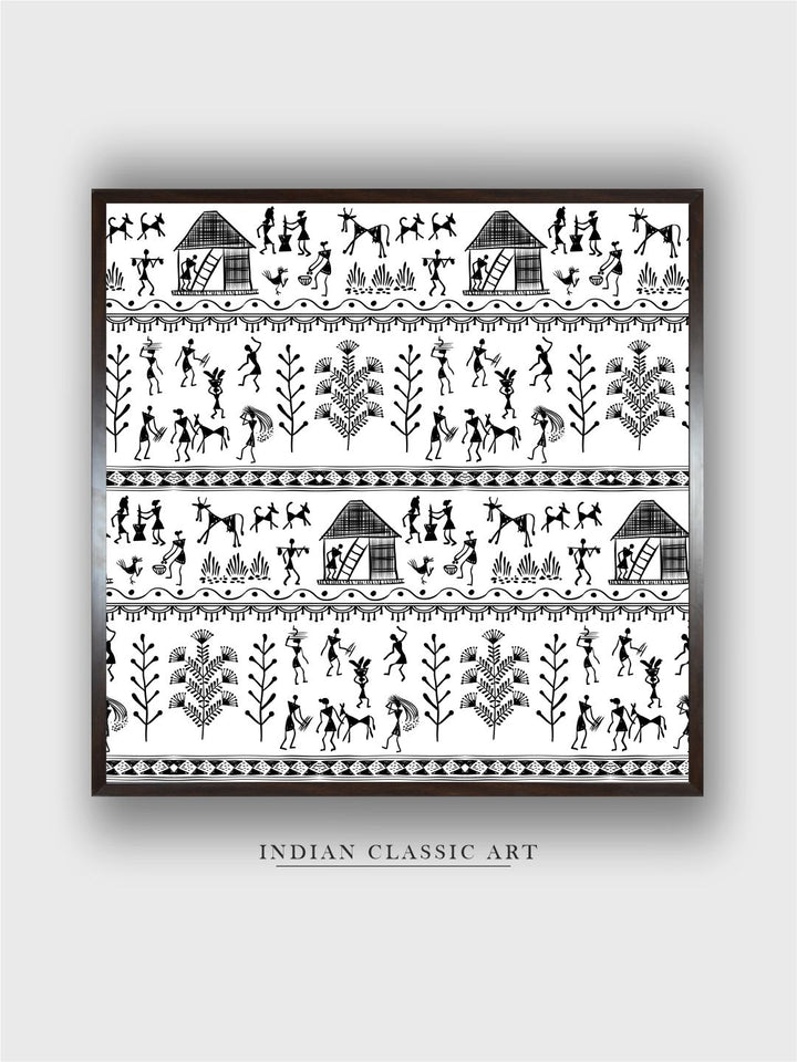 "Warli Tribal Wall Art''