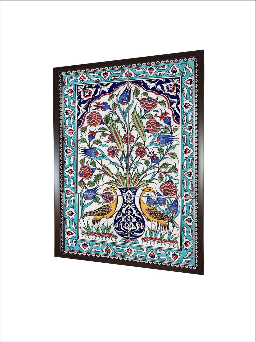 "Islamic Floral Printed Framed Wall Art''