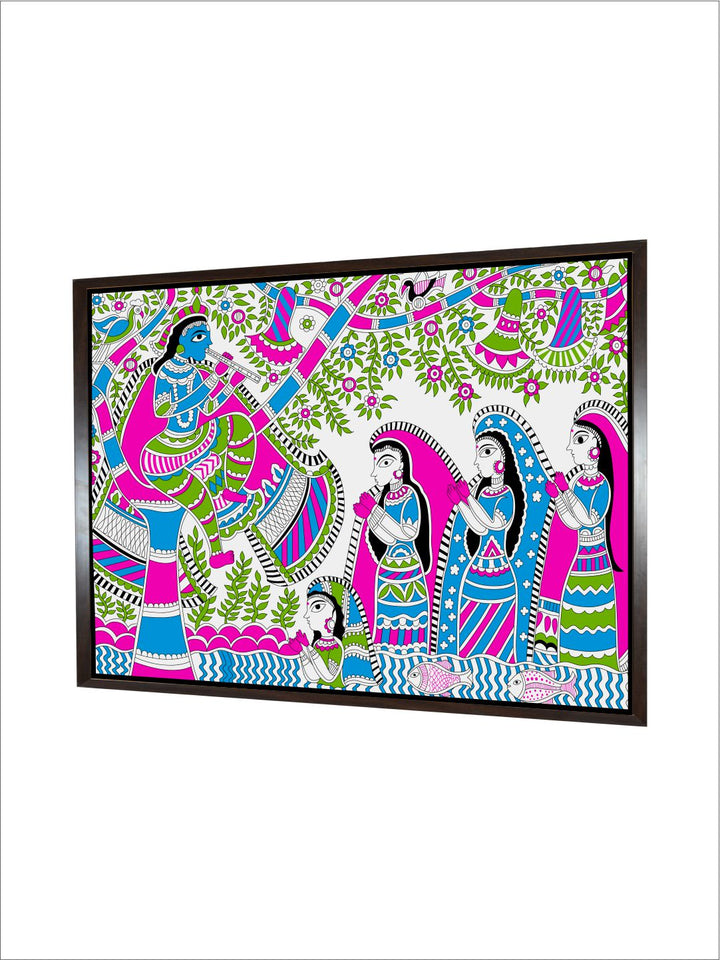 "Madhubani Printed Framed Wall Art''