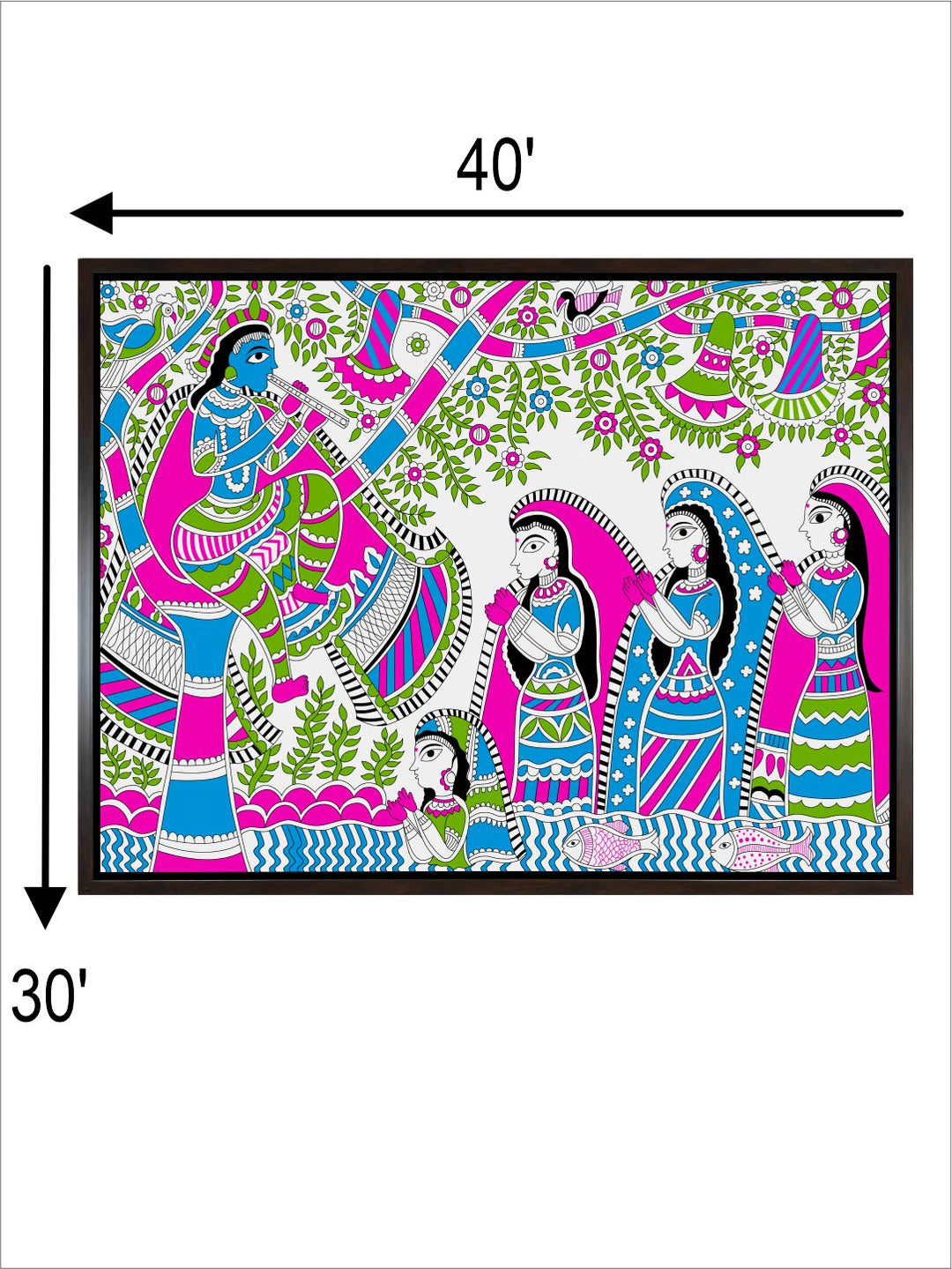 "Madhubani Printed Framed Wall Art''