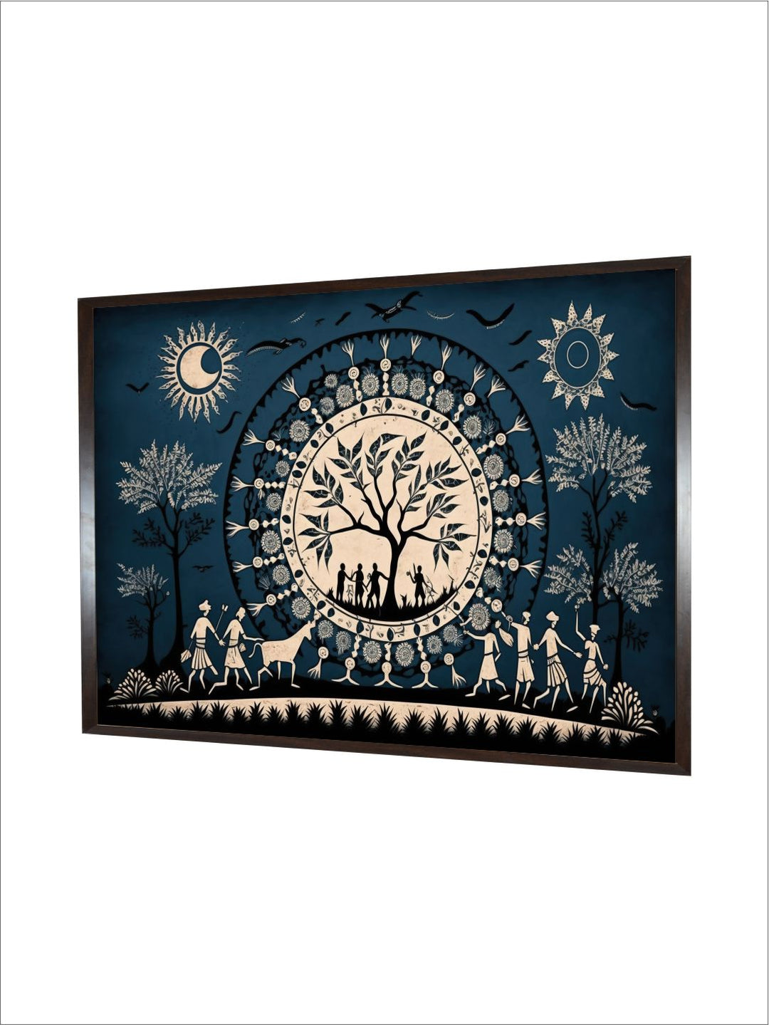 "Warli Painting Canvas Wall Art''
