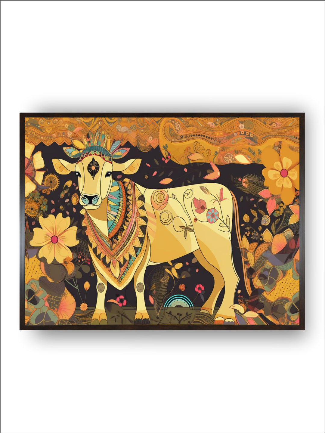"Indian Cow Painting Wall Art''