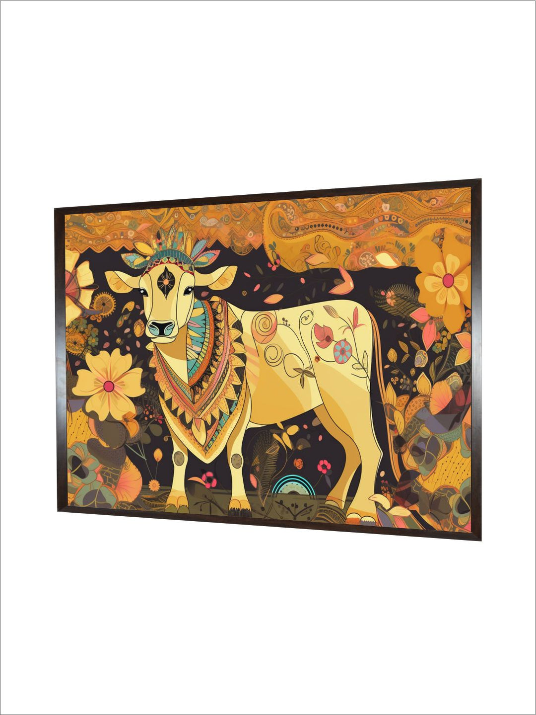 "Indian Cow Painting Wall Art''