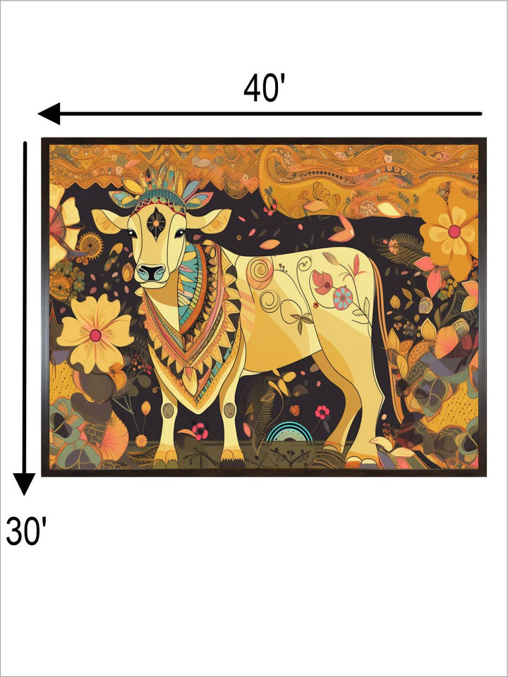 "Indian Cow Painting Wall Art''