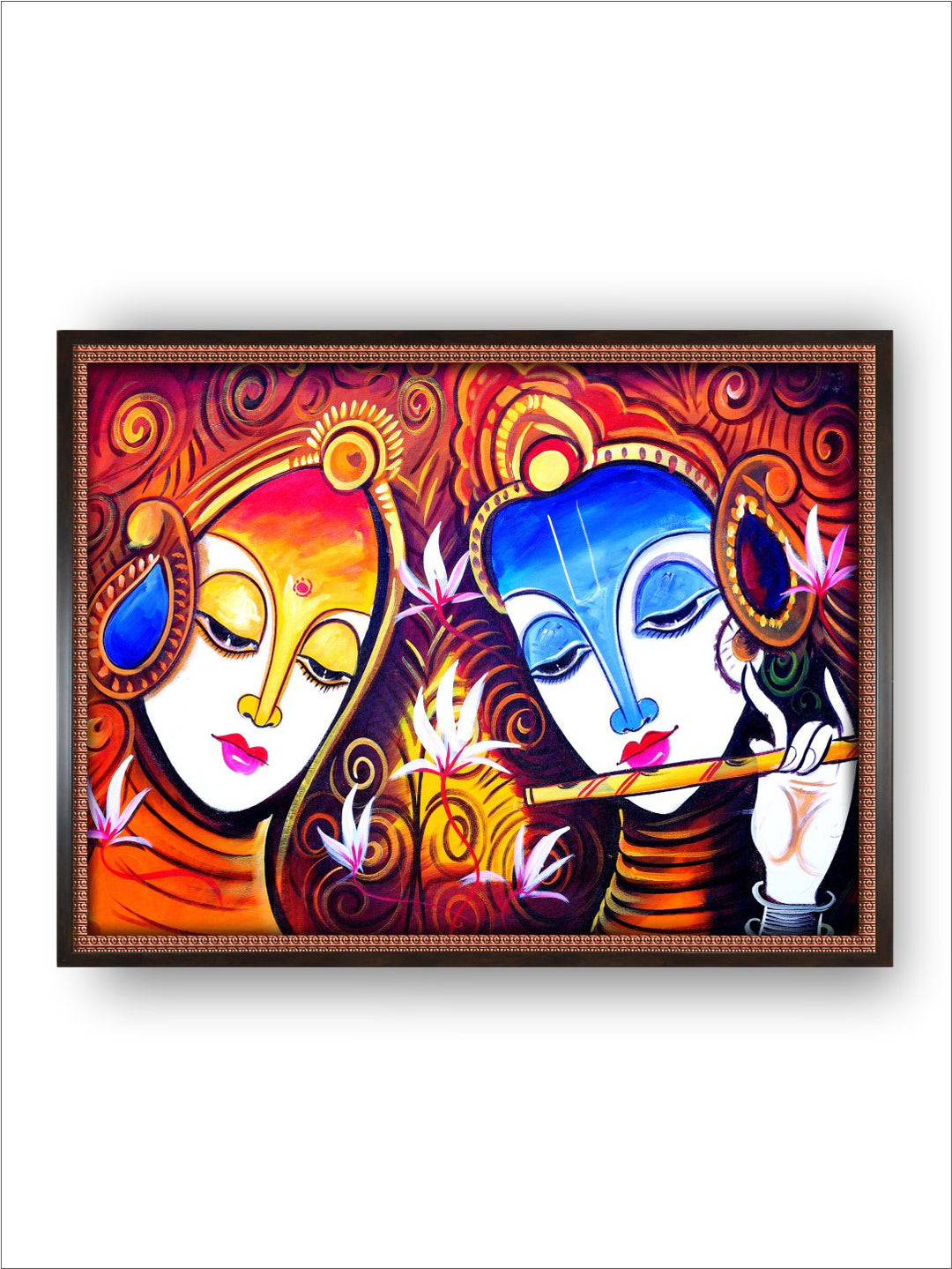 "Radha Krishna Madhubani Painting Canvas Wall Art''