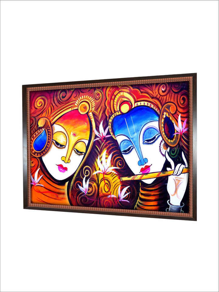 "Radha Krishna Madhubani Painting Canvas Wall Art''