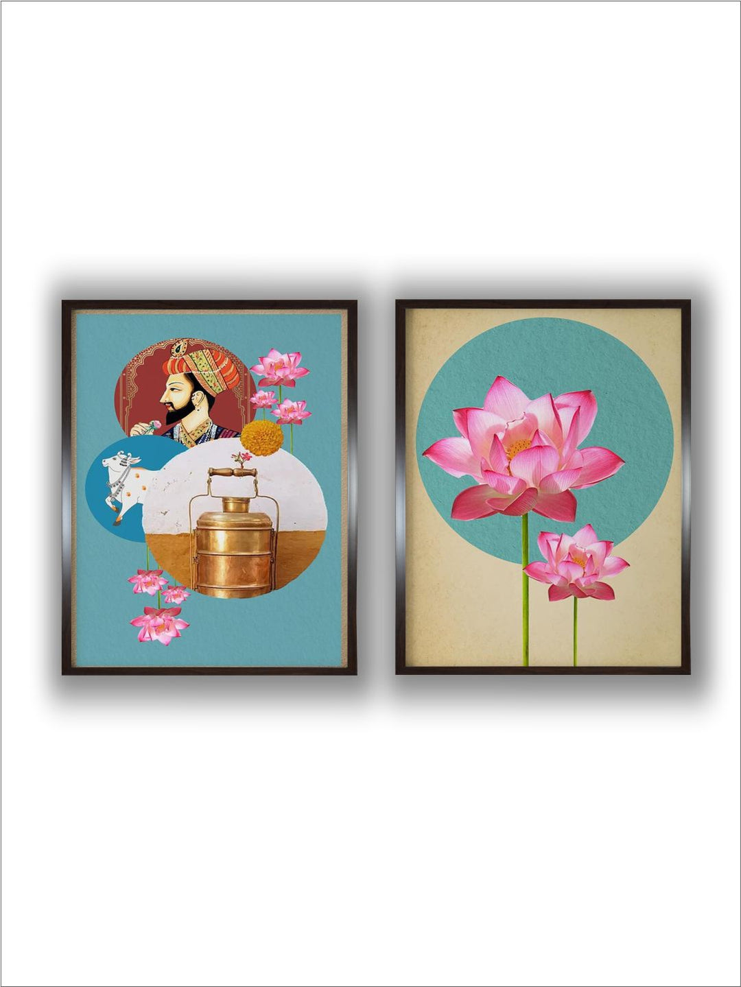 "2-Pieces Indian Art Printed Framed Wall Art''