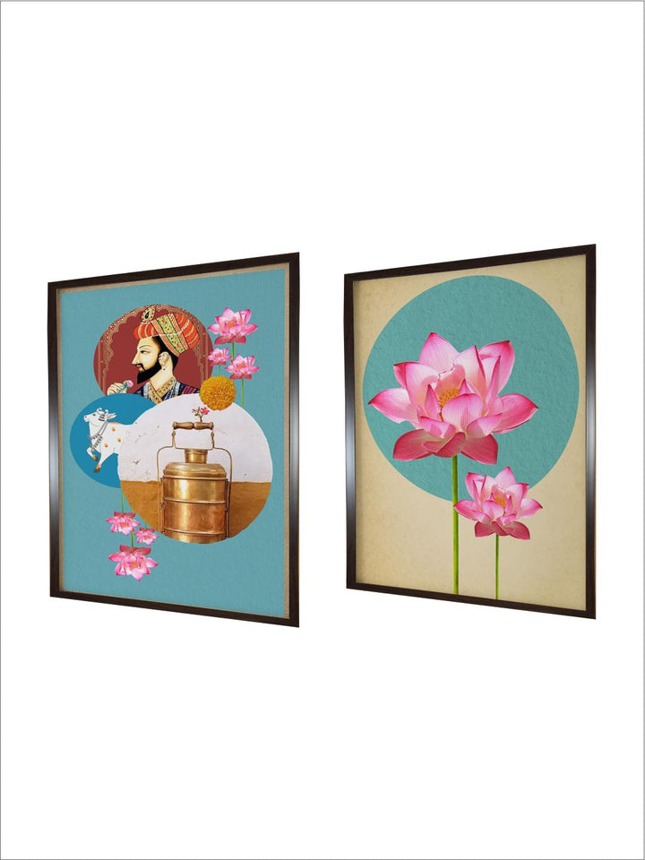 "2-Pieces Indian Art Printed Framed Wall Art''