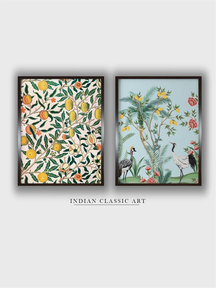 "2 Pieces Tropical Lemon Wall Art''